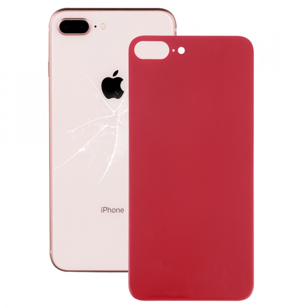 Easy Replacement Big Camera Hole Glass Back Battery Cover with Adhesive for iPhone 8 Plus(Red) iPhone Replacement Parts Apple iPhone 8 Plus
